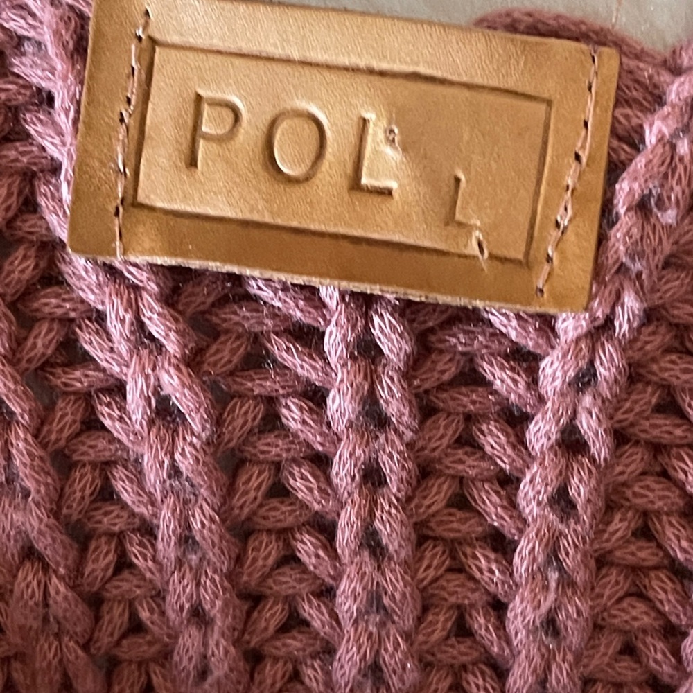 Pol Waffle Knit Oversized Sweater Rustic Brown Slouchy Boho Cozy Leisure Large - Picture 6 of 8